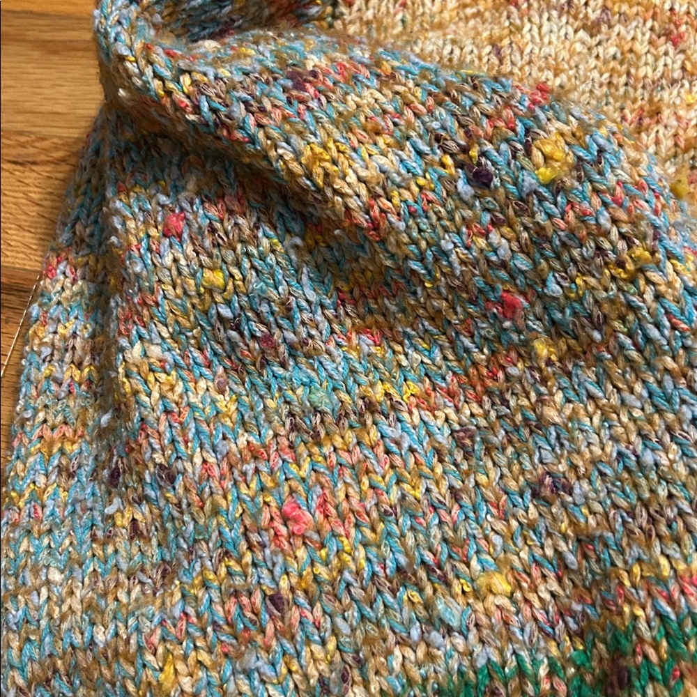 Free People Vibe Check Rainbow Multicolor Hoodie. Hooded knit cardigan. Small - Picture 7 of 10